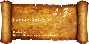 Latzer Zalán névjegykártya